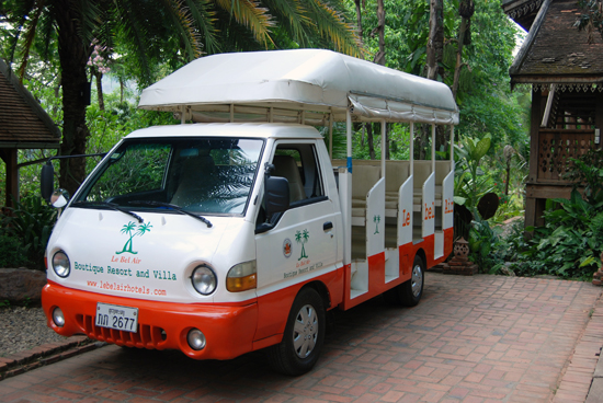 If walking across the bridge is too daunting, the hotel provides free shuttle into town.
