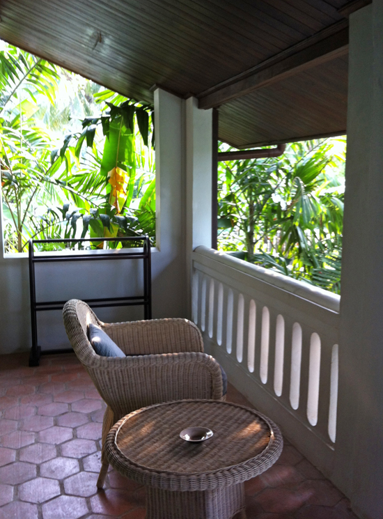 The private veranda is one of the highlights of the room.