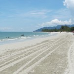 Yup, long stretch of white sandy beach.