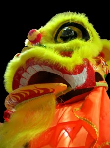 Lion dances take place throughout Penang over Chinese New Year.