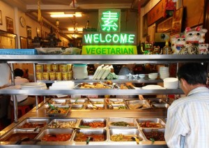Lunchtime vegetarian buffet. Strictly no meat.