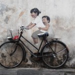 The bike is real. The children are not.