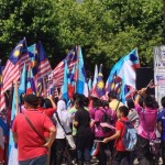 A rally in support of Malaysian forces