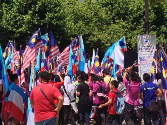 A rally in support of Malaysian forces