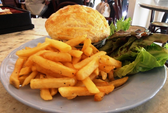 Chicken pie and chips is about as comforting as food can get.