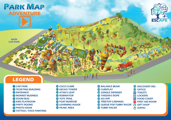 Escape Adventureplay offers over fifteen healthy, active attractions.