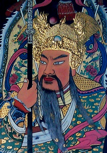The door gods protect the main gates of the Han Jiang Teochew Ancestral Temple.
