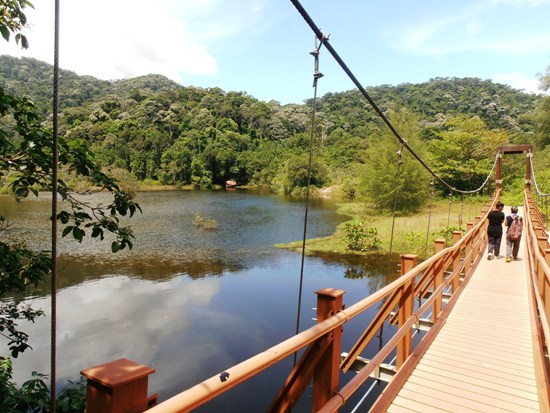 The meromictic lake is one of only three in Asia, although it is only full at certain times of the year.