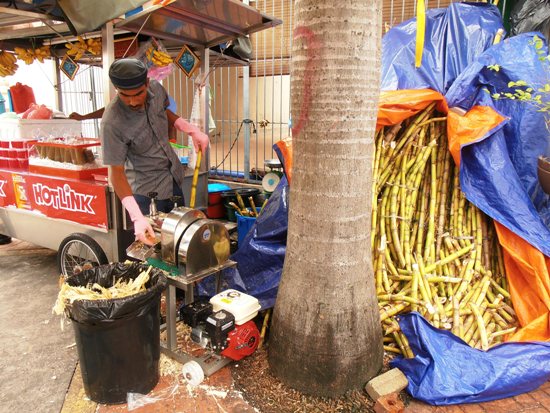 Freshly squeezed cane sugar juice is never in short supply.