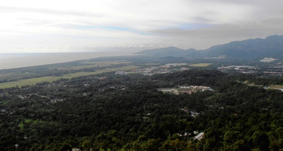 Even on an overcast and hazy day, the views from the top of the hill are impressive.