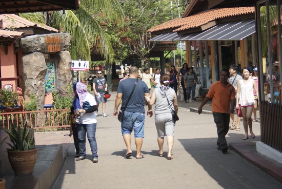 Can you tell Oriental Village gets plenty of visitors?
