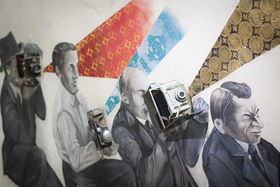 Mural beside the intriguing staircase to nowhere