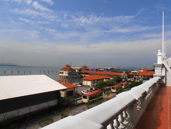 Views from the old wing over Penang Port.