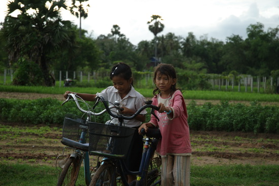 Although they live only a mile away from a thriving Siem Reap, these young girls that I met at a clothes drop organised by ABOUTAsia, see few of the benefits