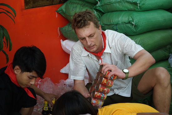 Magnus Olovson probably didnt' imagine he'd be packing rice, tinned fish and fish sauce when he applied for the job of general manager of the Heritage Suites hotel