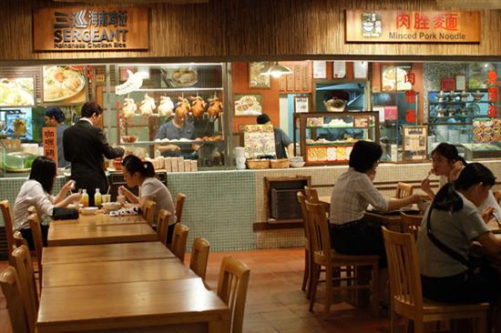 Think of Singapore's foodcourts as hawker centres with air-con