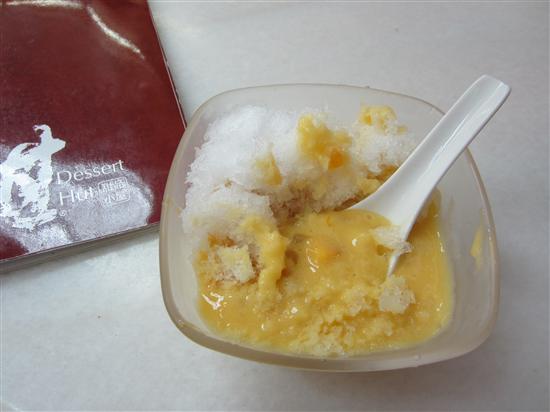 Sweet mango and cool shaved ice.