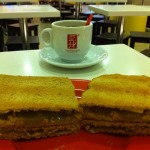 The perfect Singapore breakfast - kaya toast and kopi.
