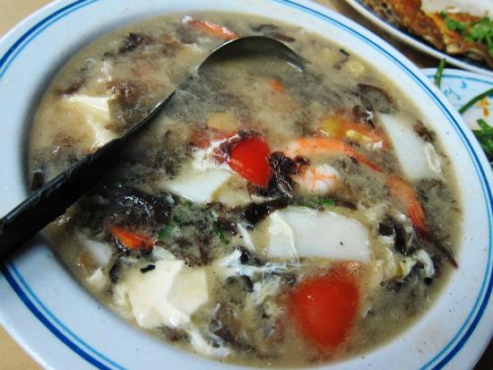 The simplest soup ever - egg drop soup. Egg, tofu, prawns and almost anything in the fridge can go into this naturally sweet and healthy soup.