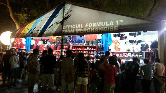 F1-crazy fans have a wider range of merchandise to choose from at the many pop-up stores.