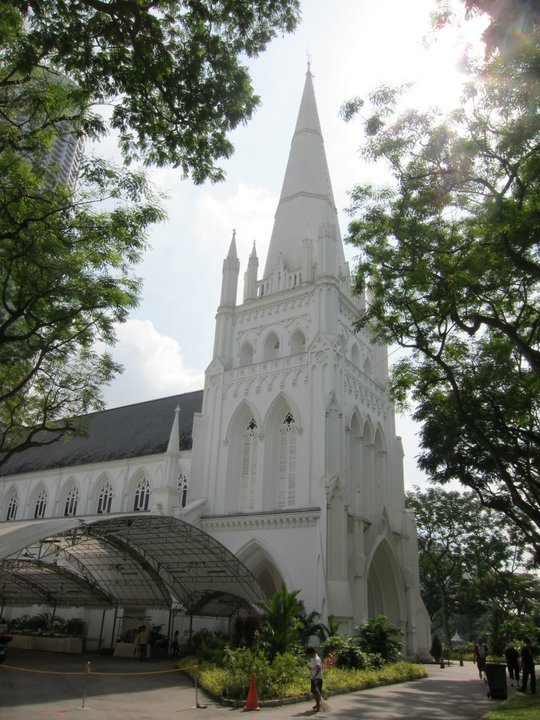 The St Andrew's cathedral in downtown Singapore was a popular place of worship for the Eurasians in the past.