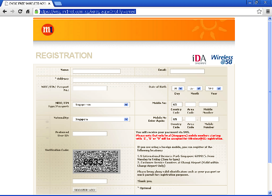 Registration for Wireless@SG requires your personal details and a local mobile number by regulation.