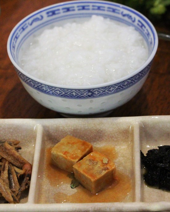 The base of Teochew porridge is that watery, light bowl of porridge accompanied by salty and pickled side dishes-at its most basic.