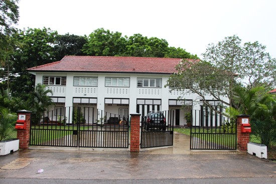 A black and white bungalow which used to serve as RAF quarters and is now rented out.