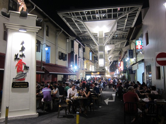 The new Chinatown Food Street - water resistant, but not waterproof to retain the alfresco setting it's known for.