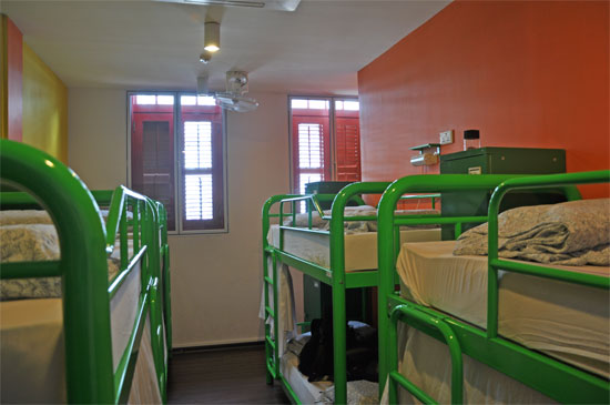 Clean compact dorms with lockers.