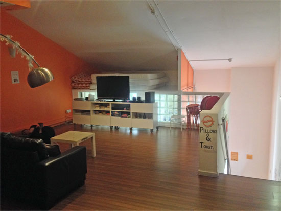 The loft. Including guest asleep on the floor.