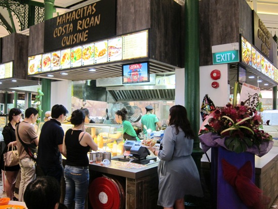 Mamacitas, a Costa Rican stall, serves up very generous portions of rice dishes and South American favourites such as burritos.