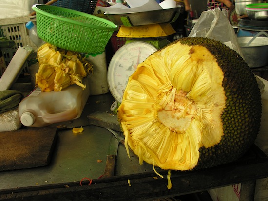 That is one serious jackfruit. That is one serious jackfruit.
