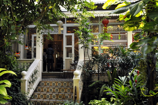 Rear of building seen from the garden