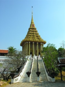 A replica of Saraburi's Buddha footprint temple.