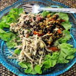 Burmese tea-leaf salad, Shan style green papaya salad and we can't remember the other one!
