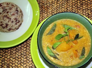 A popular selection is the tasty pumpkin, ginger and peanut curry