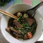 Boat noodles at Jaymouie -- porky heaven in a bowl.