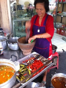 My favourite nam prik bla tuu vendor, at Charoen Nakhon Soi 20 in Thonburi.