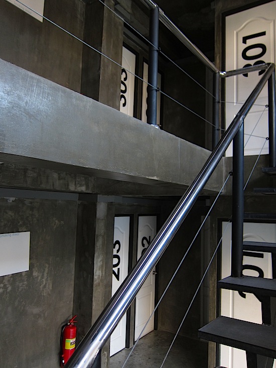 Upwards to the dorms -- no lifts here by the way.