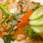 'Chicken' cashew nut, with tofu. YUM.