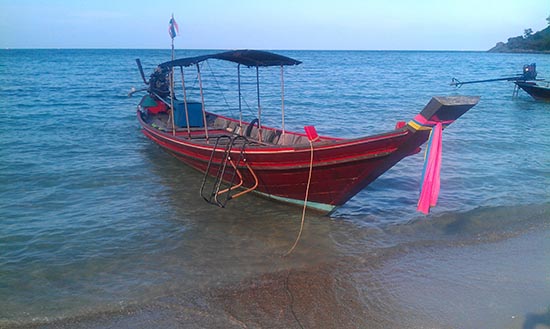 Boat on bottle beach