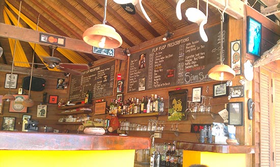 Cocktail list at Flip Flop Pharmacy