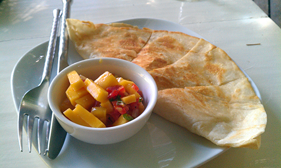mango quesadillas from Better Than Sex restaurant