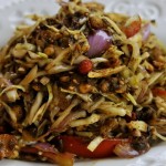 The famous laphet or Burmese tea-leaf salad