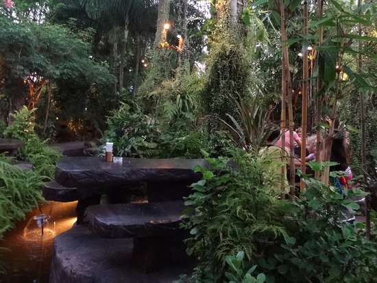 Stone-aged seating amidst the jungle.