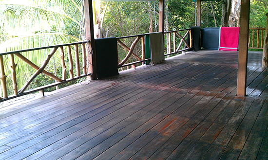 The yoga practice room