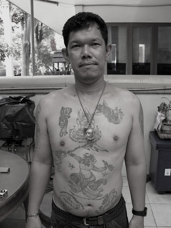 A sak yant student at Wat Bang Phra.