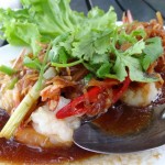 Prawn, chili and lemongrass stirfry. A heavenly specialty here.