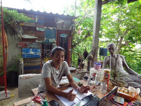 Phuket Art Village founder Khun Pui in his studio.